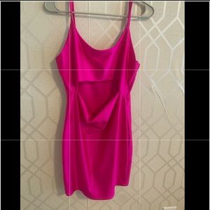 Cutout hot pink dress